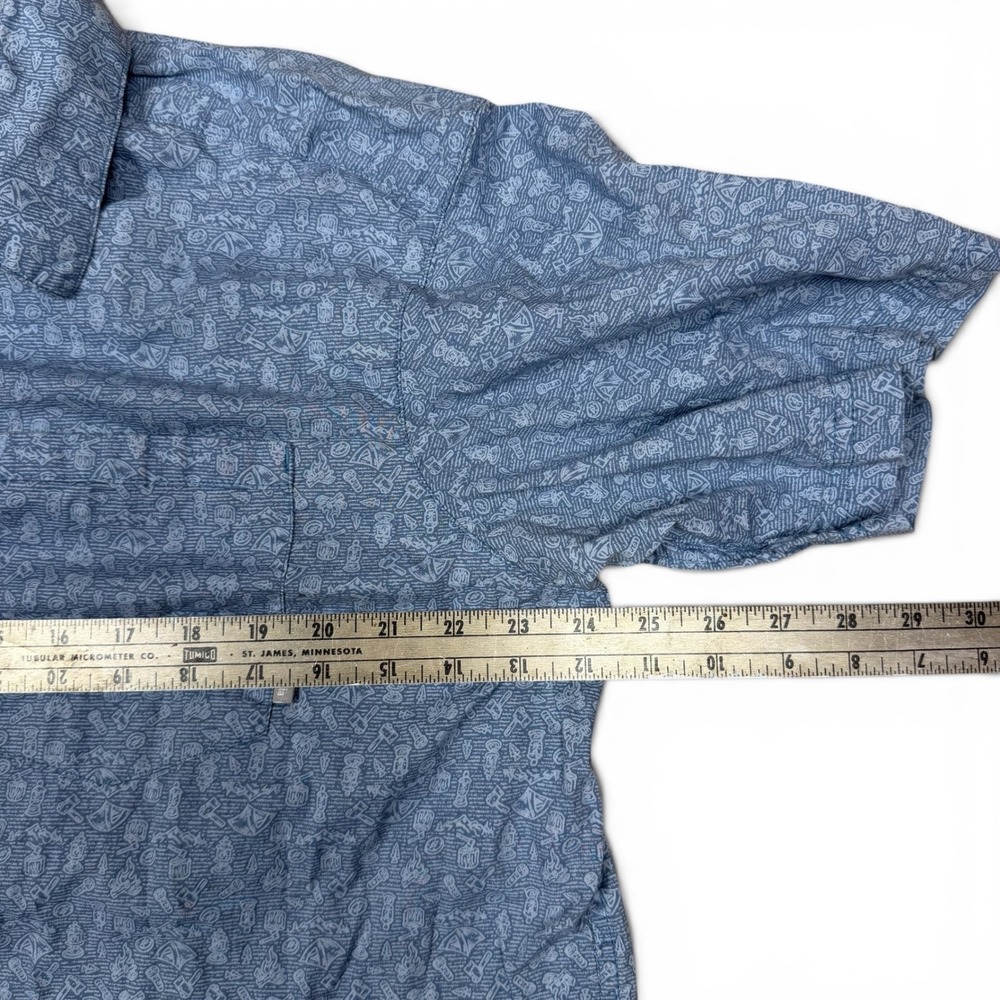 Columbia Mens Blue Camping Graphic Short Sleeve Button Down Shirt XL 1728321-413 - Picture 5 of 7